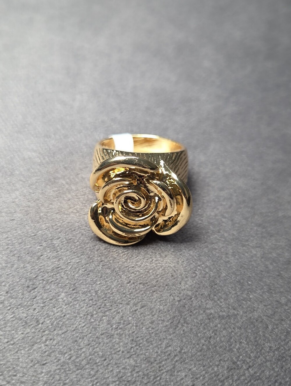 14K Yellow Gold Plated Rose Flower Statement Ring - Women Jewelry Size 10